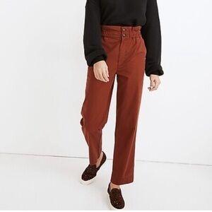 Madewell Paperbag Tapered Pants in Copper Rust High Rise Women's Size 4